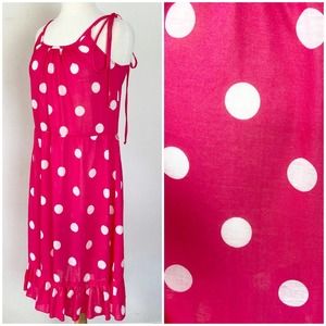 Vintage 80s‎ Pink Polka Dot Sun Dress by Tabby of California // Size Large